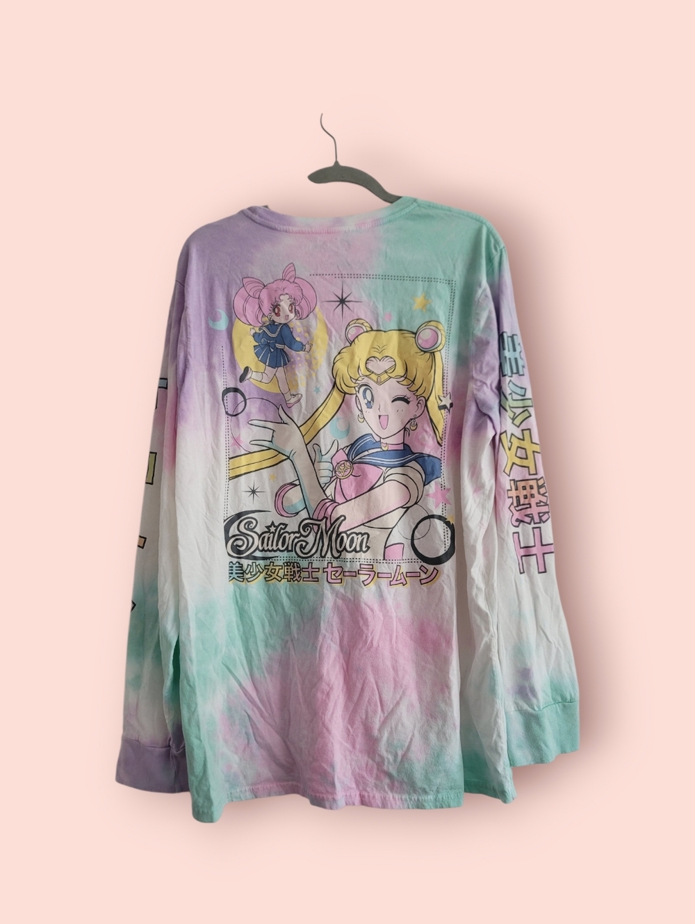 Boxlunch XL Sailormoon Long Sleeve Tie Dye Graphic Shirt 100% Cotton Katana - Picture 3 of 7